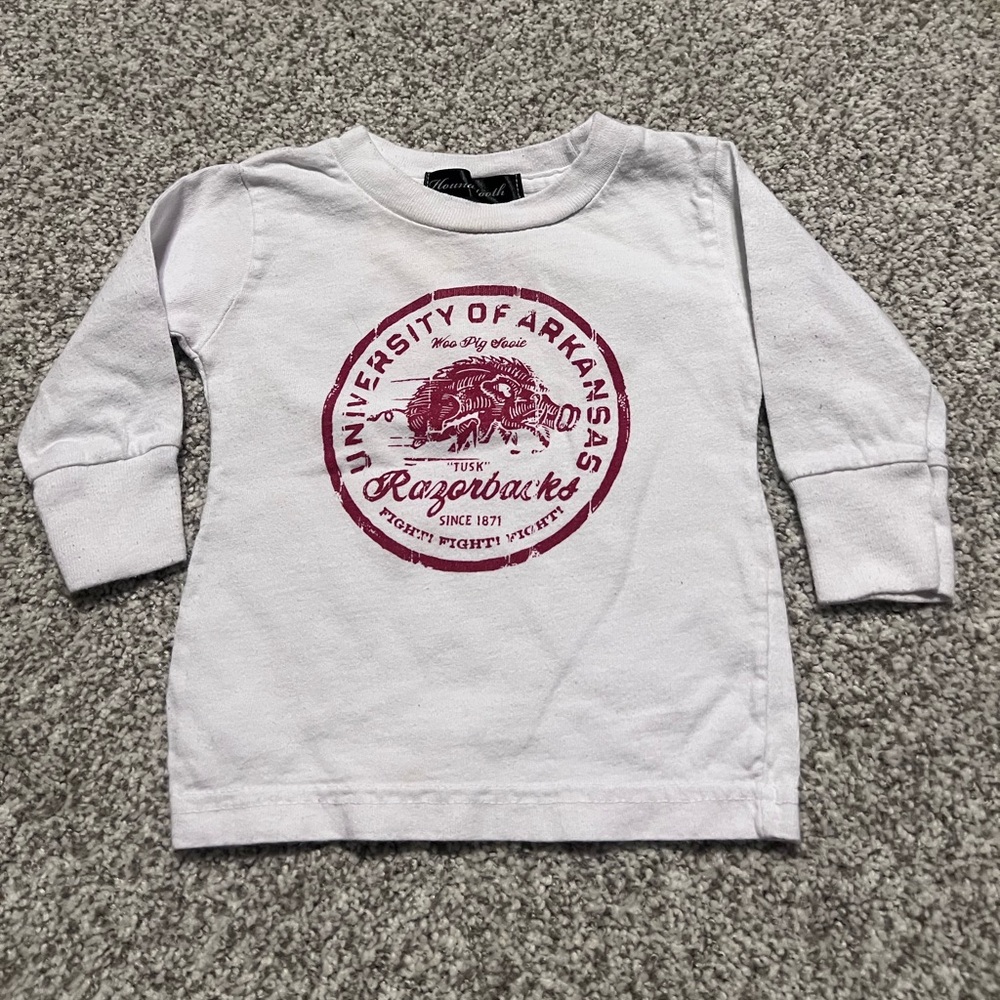 University of Arkansas Kids Long Sleeve Shirt - White